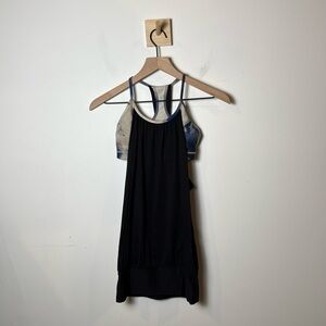 Lululemon Women’s No Limits Tank Top Built In Bra Black Milky Way Racerback 4